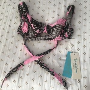 Beach Bunny NWT Snake Print Karter Bralette, Size XS